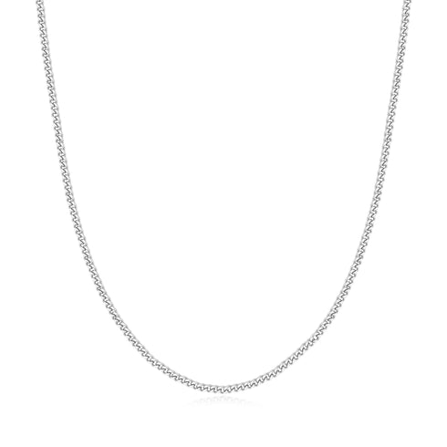Silver Shiny Curb Necklace